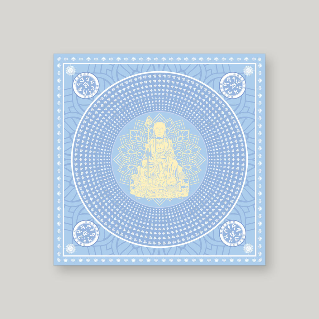DZW13 - 地藏王莲花纸 – Blue – front