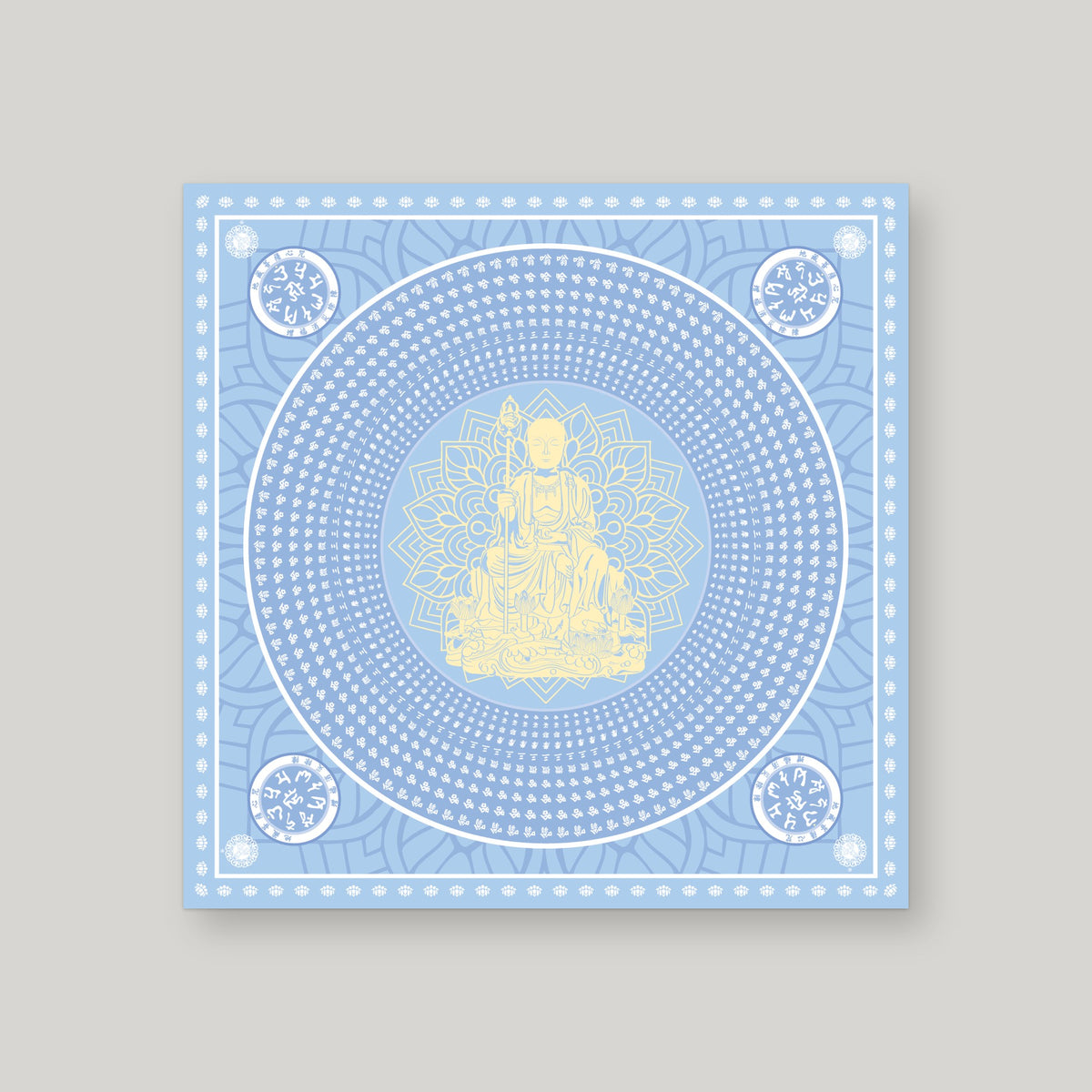 DZW13 - 地藏王莲花纸 – Blue – front