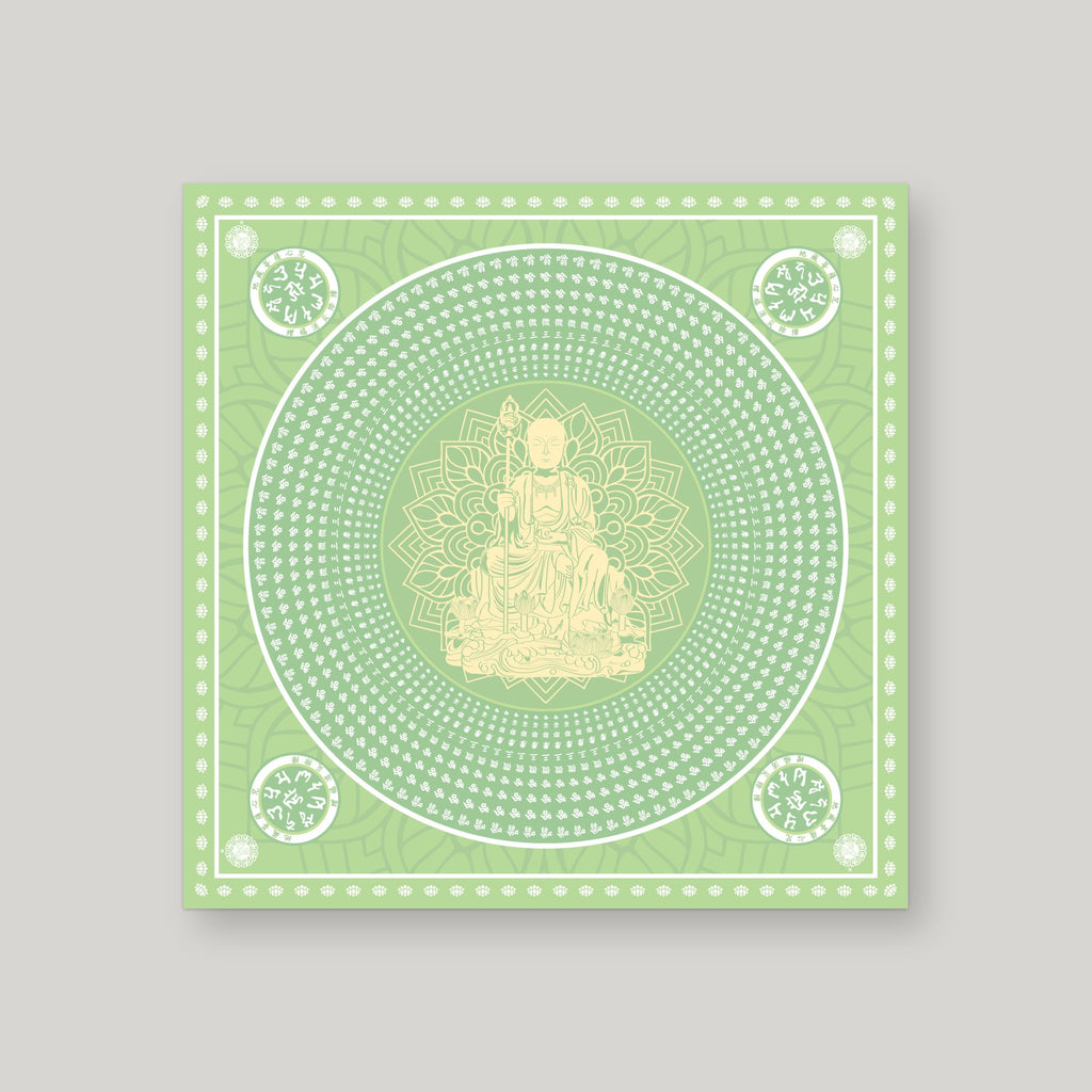 DZW13 - 地藏王莲花纸 – Green – front