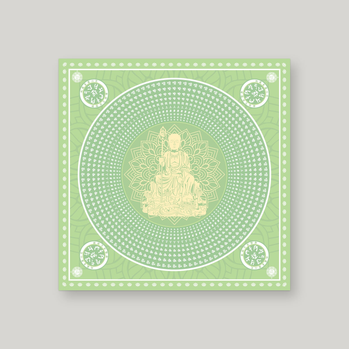 DZW13 - 地藏王莲花纸 – Green – front